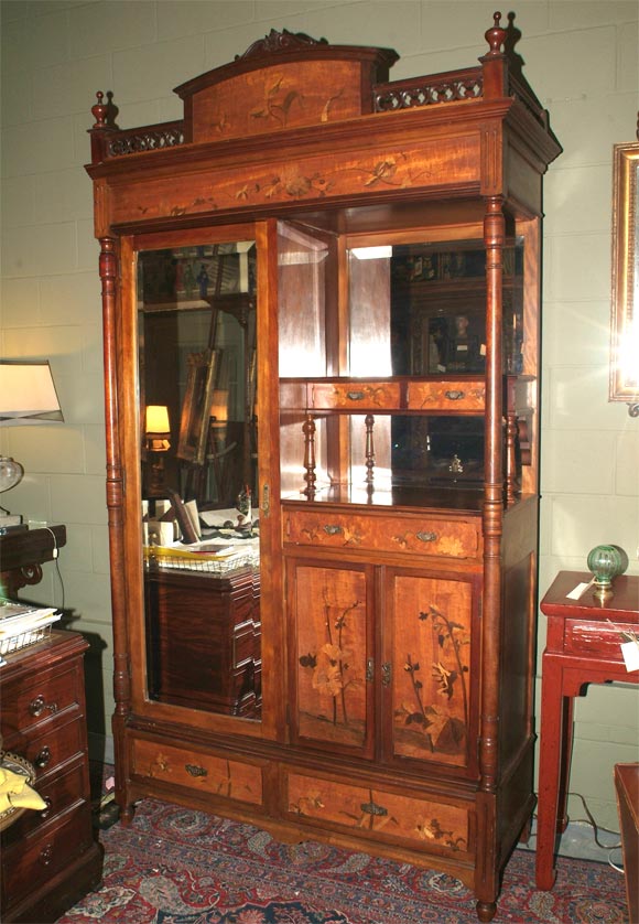 French Marquetry Paneled Armoire/Cabinet