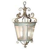 French Patinated Zinc Hanging Lantern