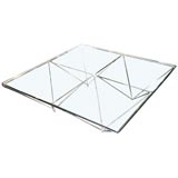 Glass coffee table with chrome base
