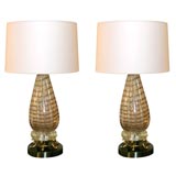 Pair of Hand-Blown Glass Table Lamps by AVEM
