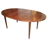 Vintage Oval Dining table with 3 Leaves by Rom Weber