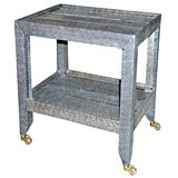 "Telephone Table" in gray python by Karl Springer (signed)