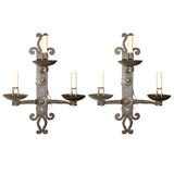 Pair of Hand Wrought Iron Sconces