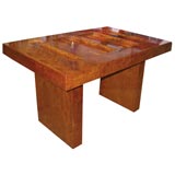 Vintage Burlwood Backgammon Table