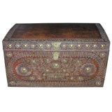 Desirable and Rare 17th c. Russian Leather Studded Travel Chest