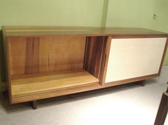 George Nakashima Credenza with Pandanus Cloth Doors In Excellent Condition In San Francisco, CA