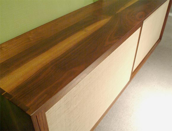 20th Century George Nakashima Credenza with Pandanus Cloth Doors