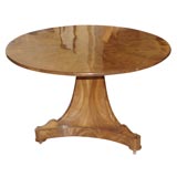 Antique Burl Beechwood Pedestal Table