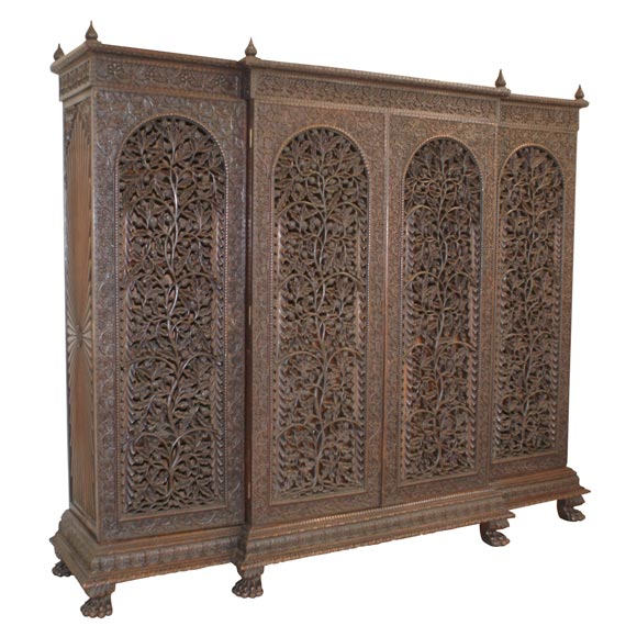 Anglo Indian Hand Carved Rosewood Armoire at 1stDibs | indian armoire, hand  carved armoire