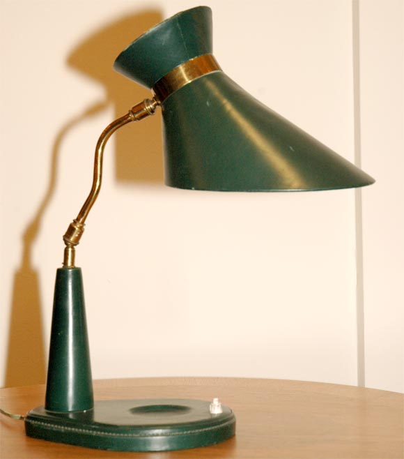 Jacques Adnet Leather Lamp