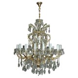 Very Large 18 Light Crystal Drop Chandelier