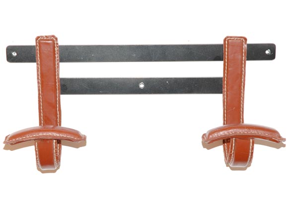 Pair of Jacques Adnet Leather Coat Hooks