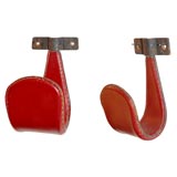 Two Individual Coat Hooks by Jacques Adnet