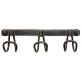 Jacques Adnet Black Leather Coat Rack