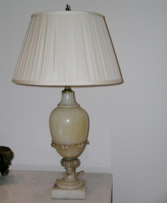 Pair of Alabaster Lamps