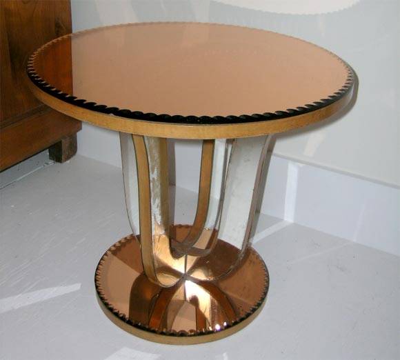 Amber Mirrored Gueridon table