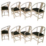 BEAUTIFUL  SET OF EIGHT ORIENTAL STYLE DINING CHAIRS