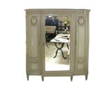 Antique French 3 Door Mirrored Armoir