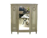 French 3 Door Mirrored Armoir