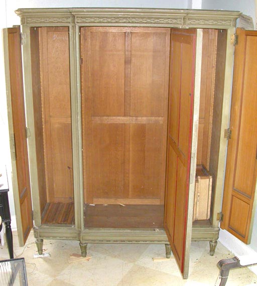 20th Century French 3 Door Mirrored Armoir
