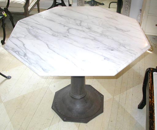 Cast Iron Base Marble Top Table