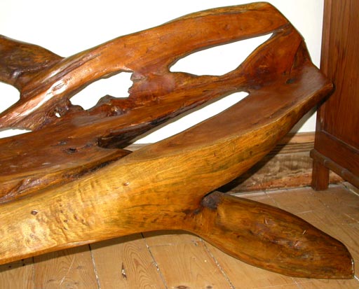 bench carved from tree trunk