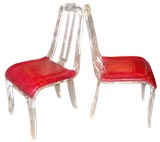 Lucite and Leather Chairs