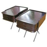 Pair of large side tables on X -Bases