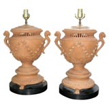 Large Terracotta Urn Lamps