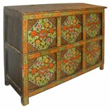 Antique 19th Century Tibetan Laquered Chest