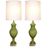 Pair of monumental hand-blown table lamps by Seguso