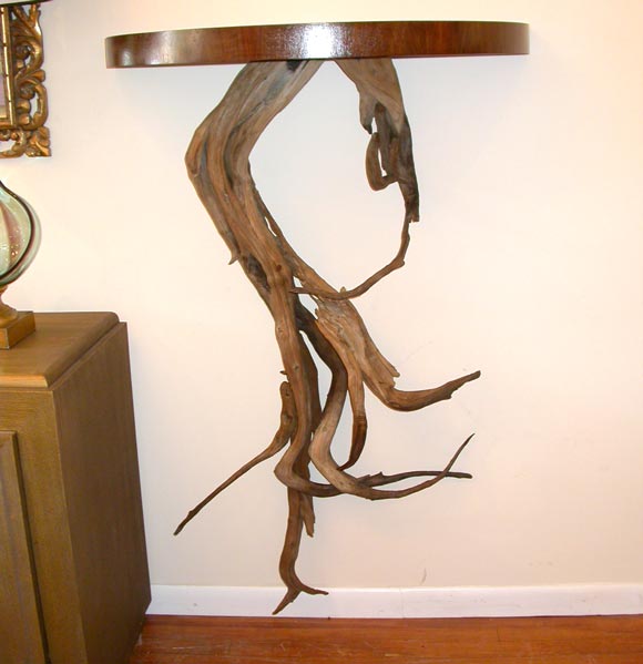 Spectacular Pair of large Driftwood console Tables 3