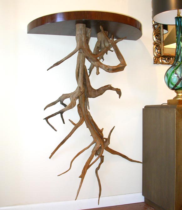 Spectacular Pair of large Driftwood console Tables 4