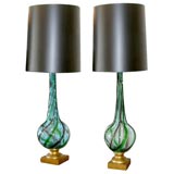 Pair of large Venetian Glass Lamps.