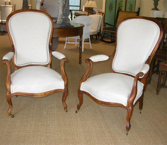 Pr Voltaire Chairs done in Natural Linen