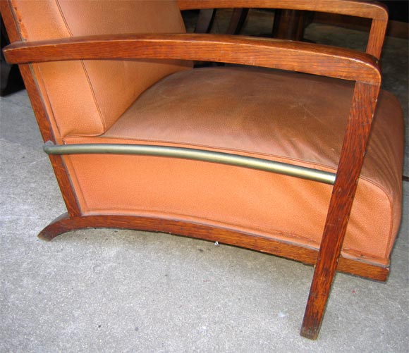 Mid-20th Century 1930s Solid Oak Armchair For Sale