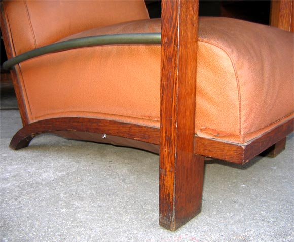 1930s Solid Oak Armchair For Sale 3