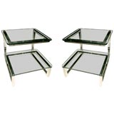 Pair Brueton Large Two Tiered End Tables