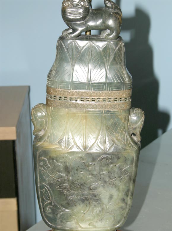 20th Century Chasecraft Asian Jade Urn Form Table Lamp