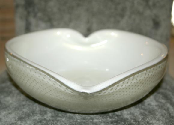Italian Early Murano Glass Leaf Bowl