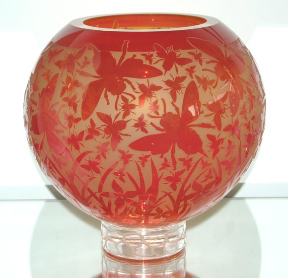 Massive Cameo Glass Bowl by Duncan McClellan