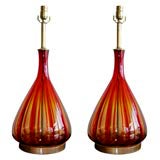 Pair of Murano Glass Lamps