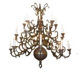 Striking Wood and Iron Chandelier