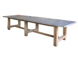 Bluestone Top Dining Table with Teak Block Base