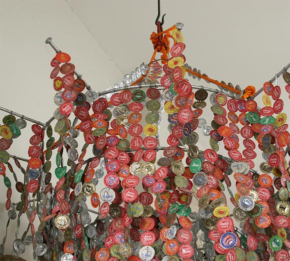 Contemporary Bottle cap chandelier