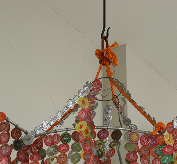 Aluminum Bottle cap chandelier