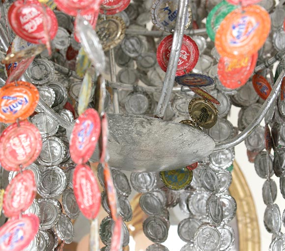Bottle cap chandelier 3