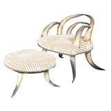 Horn chair & ottoman