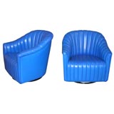 Ward Bennett Club Chairs with Custom Hermès Leather