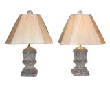19th Century French stone baluster lamps